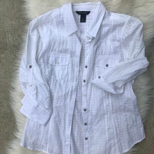 WHBM White Casual button down